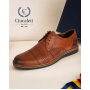 Pantofi barbati casual din piele naturala maro cu perforatii 267M